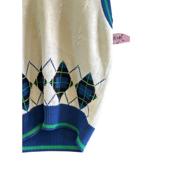 Vintage Arrow Americas Argyle Sweater Vest Sleeveless XL Preppy Academia Varsity - Picture 2 of 6